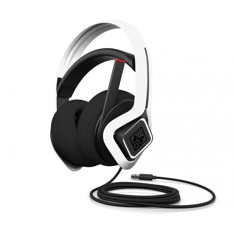 GAMING OMEN HP Cuffia Mindframe Tecnologia C-Media XearTM, raffreddamento FrostCap, illuminazione RGB, bianco, scatola Km0