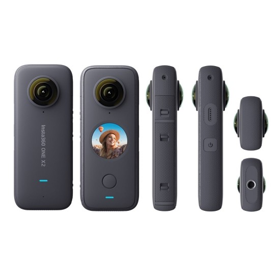 Insta360 One X2 Pocket Sports Camera, ActionCam 5.7K Touch Screen 360° impermeabile, A+