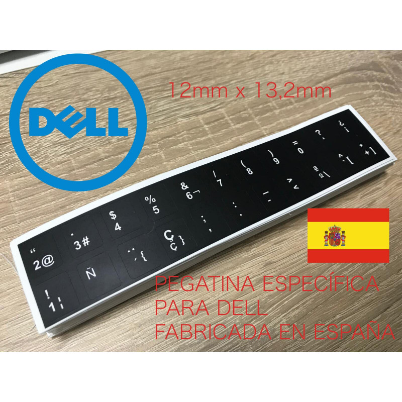 Kit adesivo tastiera DELL LATITUDE Spagnolo Vinile Sottile. 12mm x 13,2mm