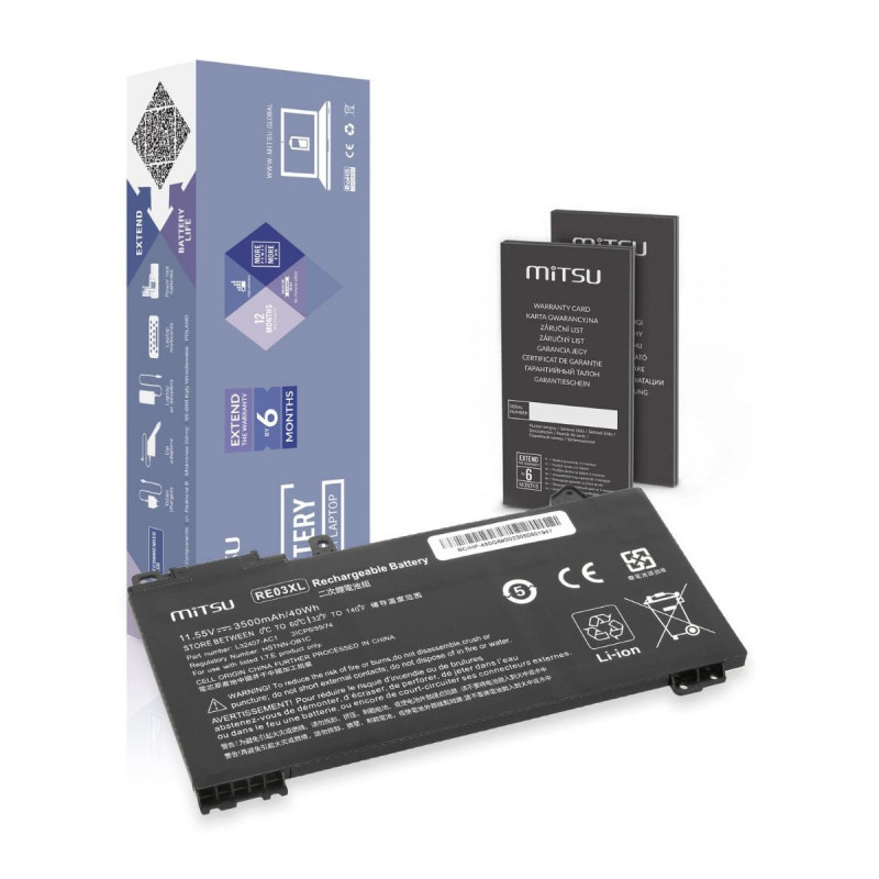 Mitsu Batteria per HP ProBook 430 (G6, G7), 440 (G6, G7), 445 G6, 450 (G6, G7), 455 G6, ZBook 14 (G2, G3), 15 (G2, G3) (3500 mA