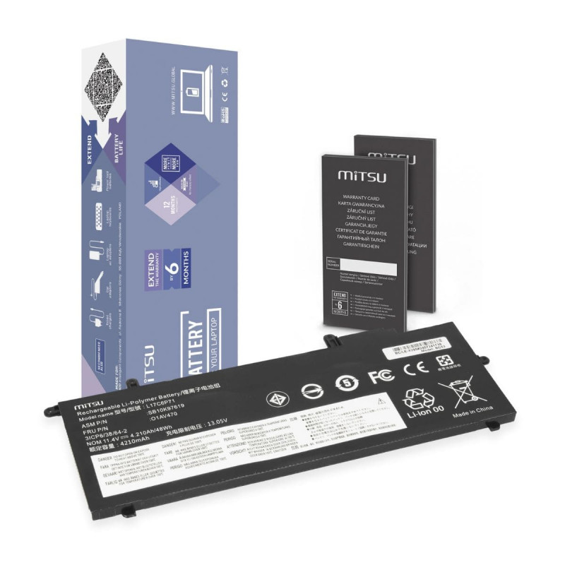 Mitsu Batteria per Lenovo ThinkPad A285, X280 (4210 mAh) 11.4V