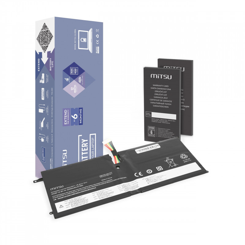 Mitsu Batteria per Lenovo Thinkpad X1 Carbon 14,8 V (14,4 V) 3200 mAh (47 Wh)