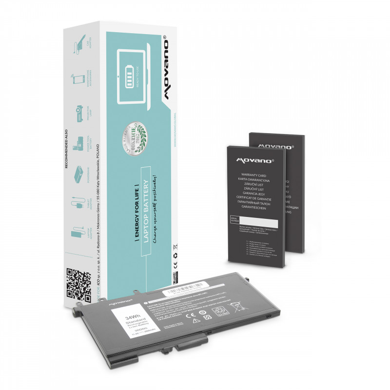 Batteria Movano per Dell Latitude E5280, E5480, E5580 / 11.4V 3000 mAh