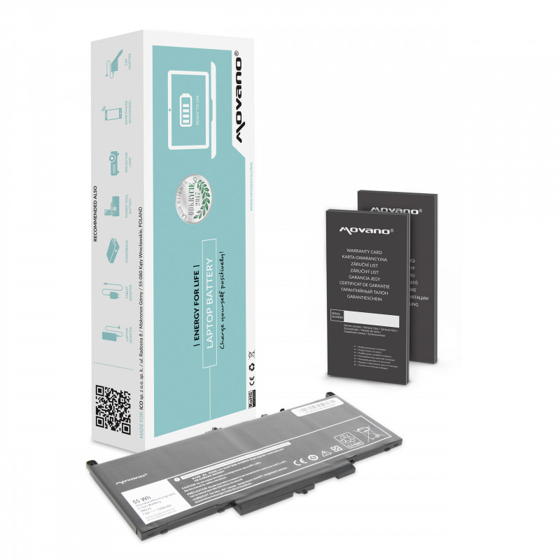 Batteria Movano per Dell Latitude E7270, E7470 / 7,6V (7,4V) 7200 mAh