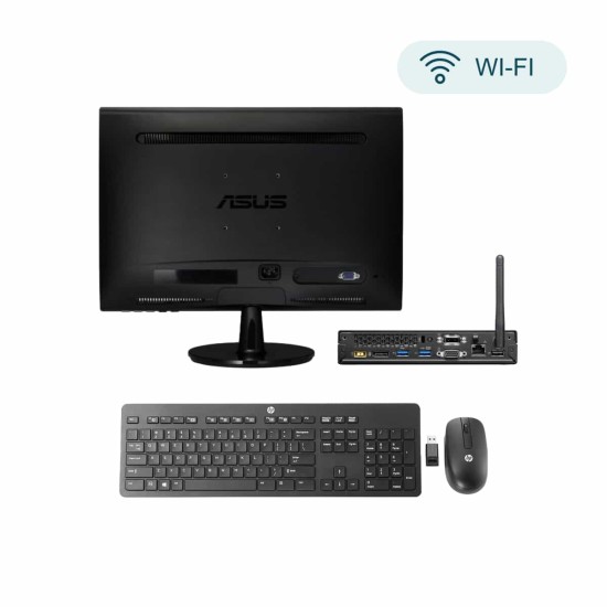 Pack Desktop Mini i7 + Monitor 19" HP - WiFi, SSD 256GB