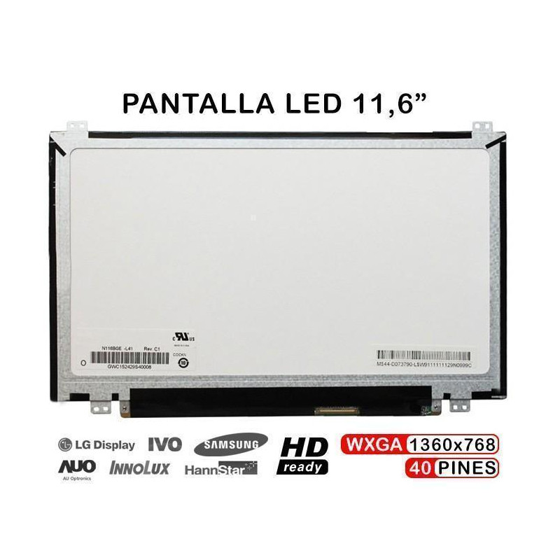 DISPLAY A LED DA 11,6" PER LAPTOP N116BGE-L41 N116BGE-L42 B116XW03 V.2