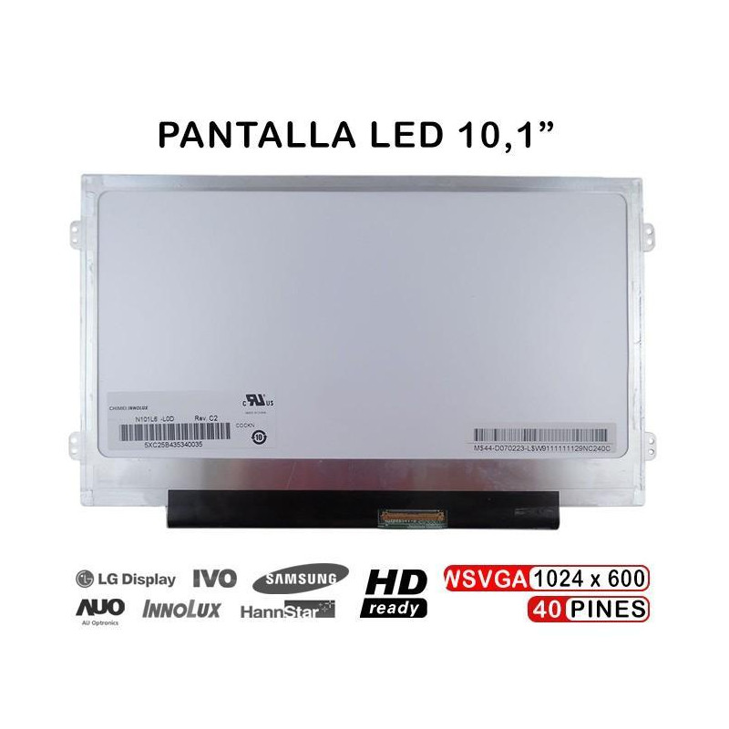 SCHERMO PER NETBOOK DA 10,1 POLLICI B101AW06 WSVGA N101L6 L0A REV.C2 EXTRA SOTTILE