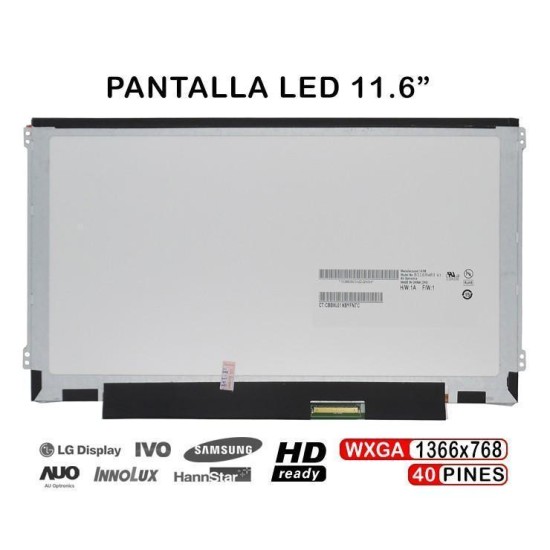 DISPLAY LCD LED 11,6" LP116WH2 TLC1 | N116BGE-L41 REV. C1