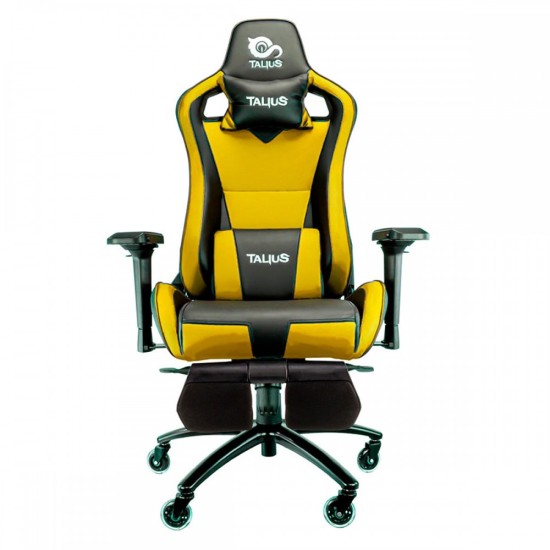 Sedia da gioco Talius Caiman v2 nera/gialla con poggiapiedi