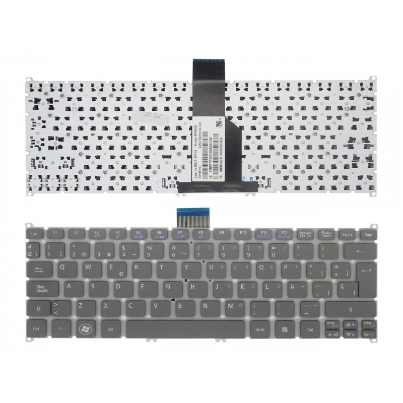 TASTIERA PER ACER ASPIRE S3, S5, V5-121, ONE 756 TRAVELMATE B1 GRIGIO
