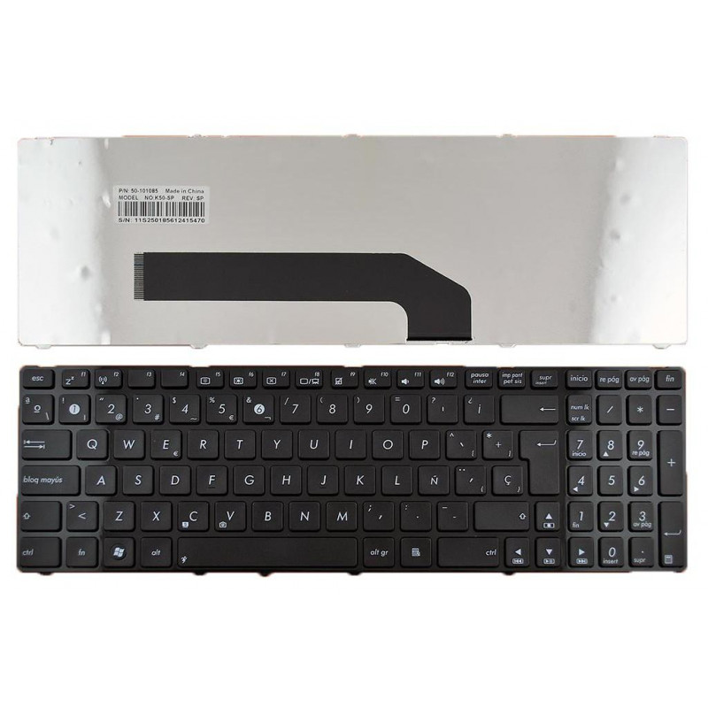 TASTIERA DEL COMPUTER PORTATILE ASUS K50 CON CORNICE NERA LUCIDA