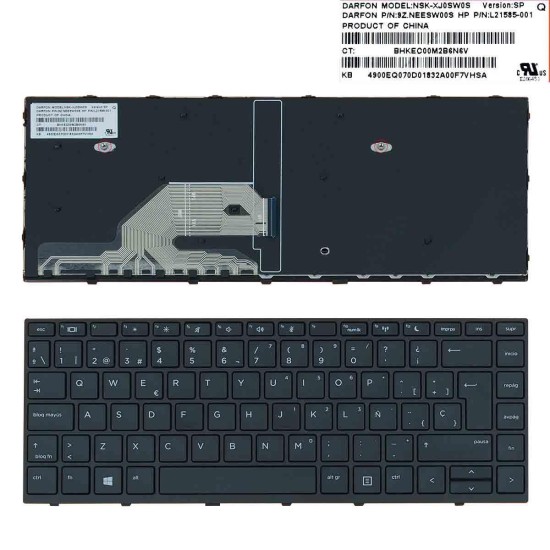 TASTIERA PER COMPUTER PORTATILE HP PROBOOK 430 G5 440 G5 445 G5 NERO CON CORNICE