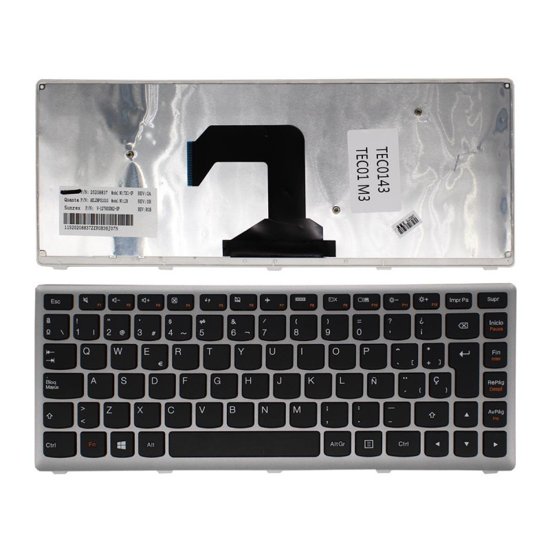 TASTIERA PER LAPTOP LENOVO U410 SILVER IN INGLESE