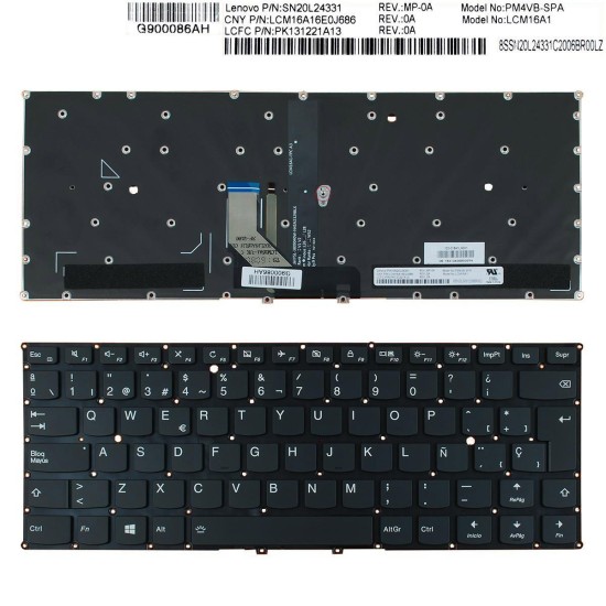 TASTIERA DEL COMPUTER PORTATILE LENOVO YOGA 910-13IKB YOGA 5