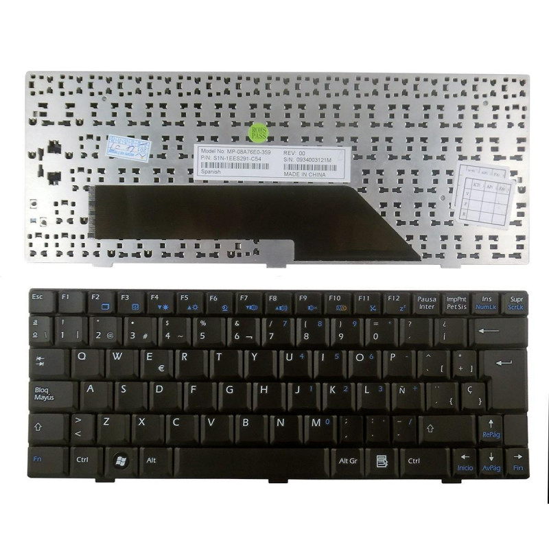 TASTIERA PER COMPUTER PORTATILI MSI U100 U110 U115 U120 U130 U135 U120H