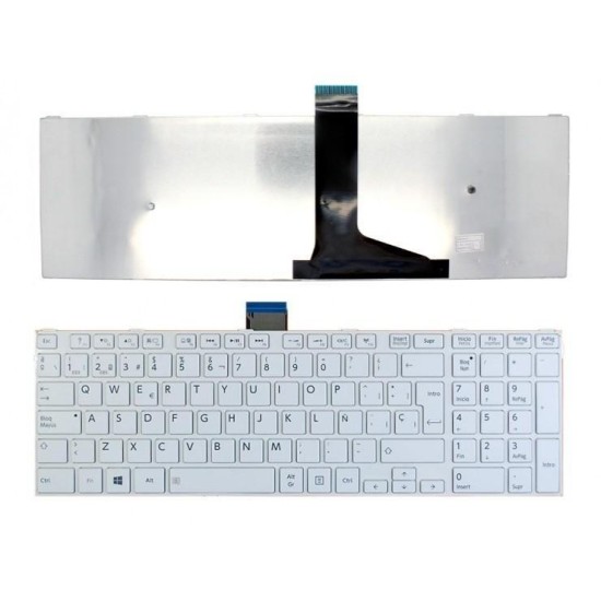 TASTIERA PER LAPTOP TOSHIBA C55-A BIANCO CON CORNICE