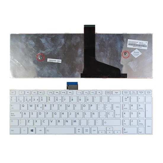 TASTIERA PER LAPTOP TOSHIBA C55-A BIANCO CON CORNICE