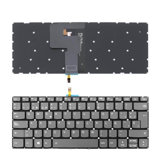TASTIERA RETROILLUMINATA PER COMPUTER PORTATILE LENOVO IDEAPAD 330-14IKB GREY FRAMELESS