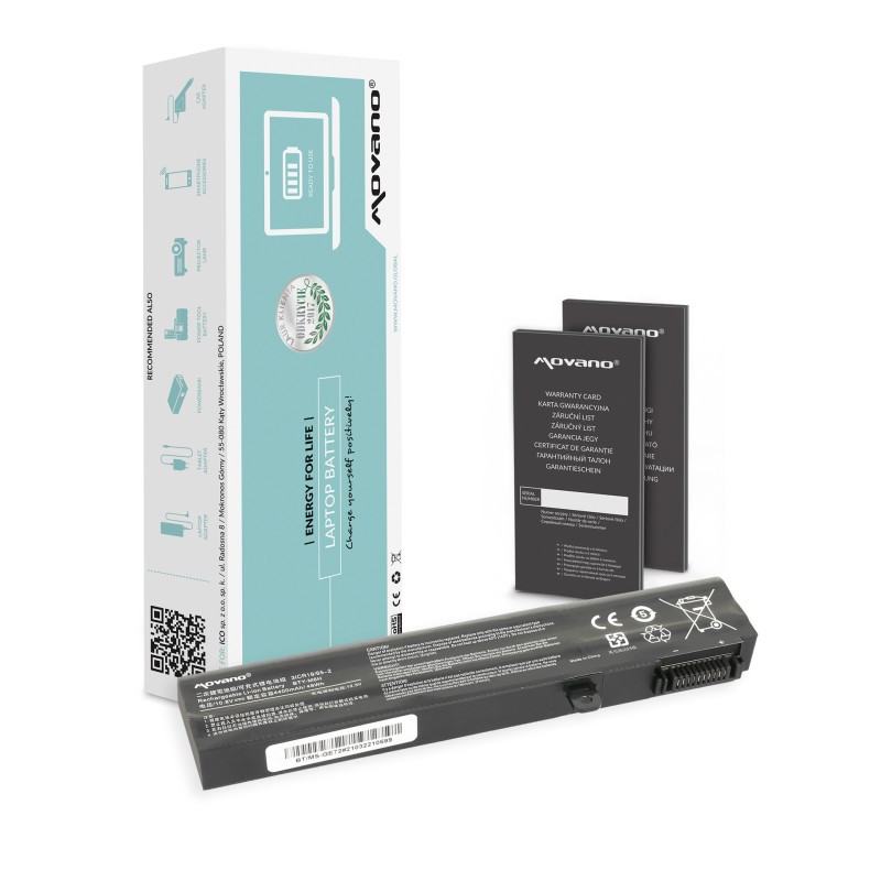Movano Batteria per MSI GE72, GL72 / 10.8V (11.1V) 4400 mAh
