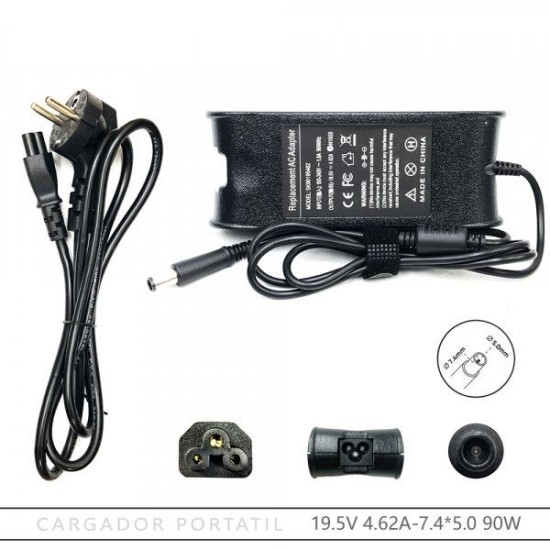 Adattatore per caricabatterie Dell Latitude 90W 19.4V 4,62A 7.4x5.0mm