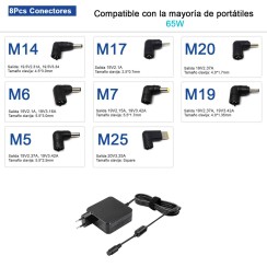 CARICATORE UNIVERSALE DA PARETE ULTRA PORTATILE DA 65W 8TIPS