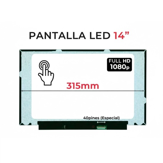 Schermo touch 14″ FHD B140HAK03.2 40 pin | LED opaco per portatile