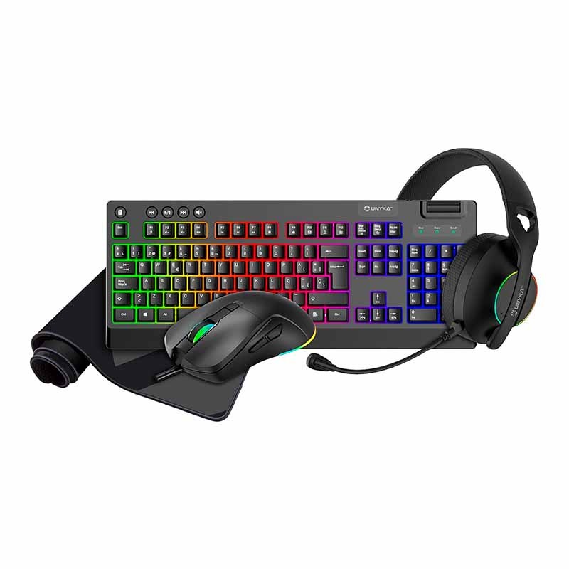 UNYKAch Nova Combo Gaming Tastiera Mouse Cuffia Tappetino