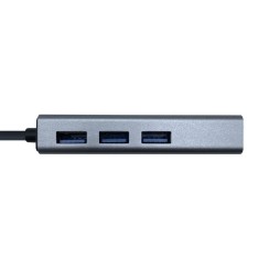 Hub USB Aisens A109-0396 3 porte USB-A RJ45 Ethernet