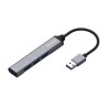 HUB USB Aisens A106-0540, 4 Porte USB 3.0 Femmina, Grigio, 10 cm