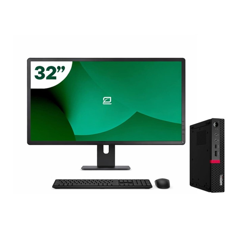 Pack Lenovo M720q Tiny i5 9500T + Monitor 32" + Tastiera/Mouse + WiFi USB