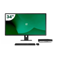 Pack HP 600 G5 Mini i7 9700T + Monitor 34" + Tastiera/Mouse + WiFi USB
