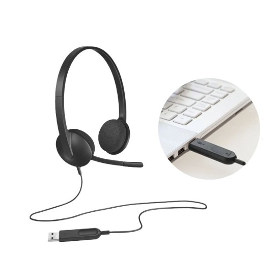 Logitech H340 USB con Microfono Nero · Cuffie Stereo