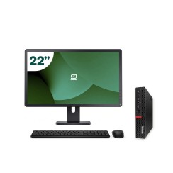 AIO Lenovo M75Q G1 Tiny AMD Ryzen 3 22" Tutto in Uno + Tastiera e Mouse + WiFi USB
