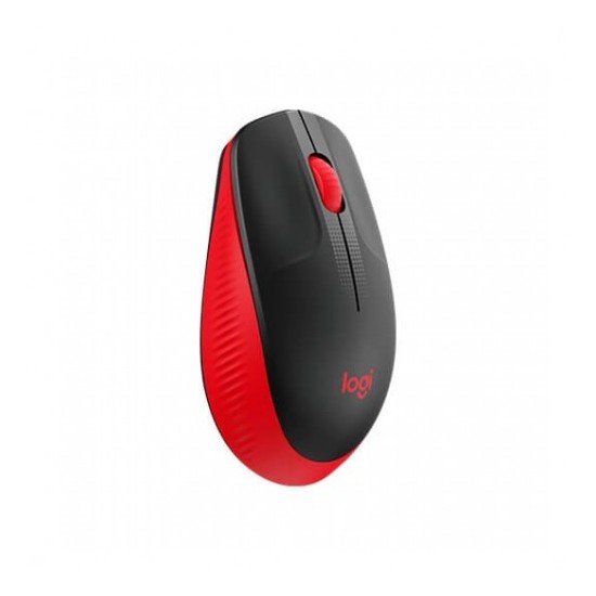 Logitech M190 Wireless Rosso Mouse Wireless Ergonomico