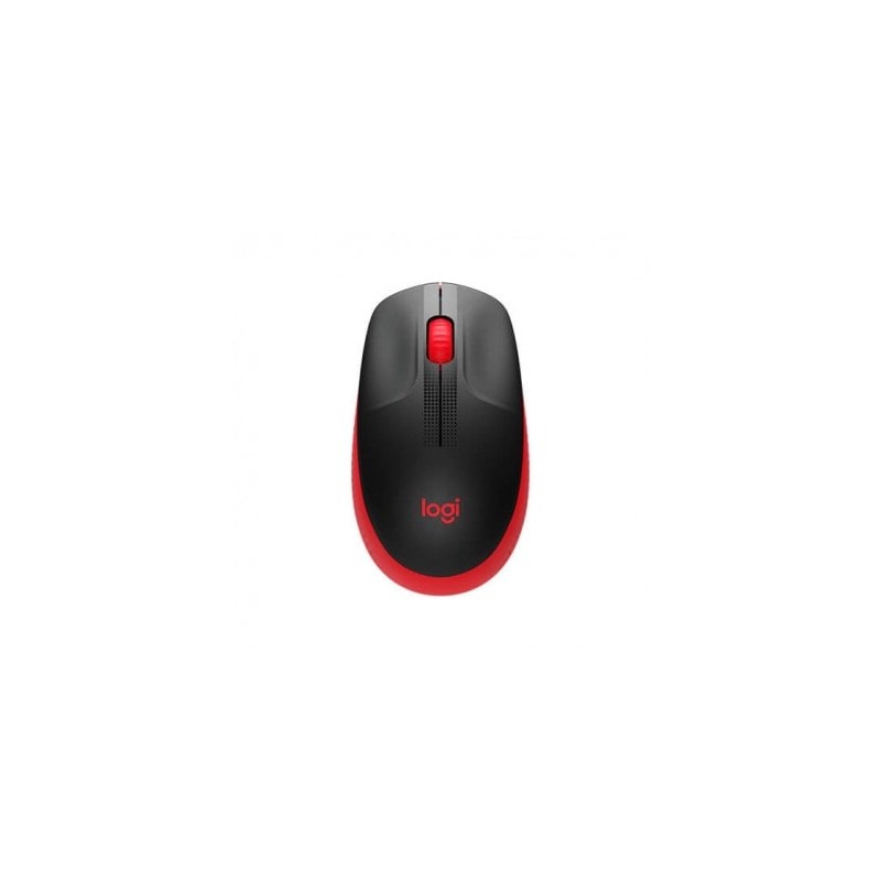 Logitech M190 Wireless Rosso Mouse Wireless Ergonomico