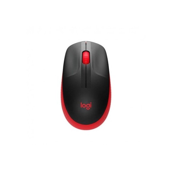 Logitech M190 Wireless Rosso Mouse Wireless Ergonomico