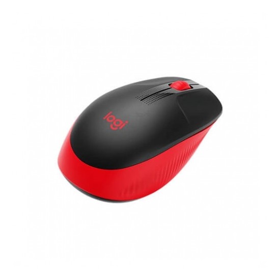 Logitech M190 Wireless Rosso Mouse Wireless Ergonomico