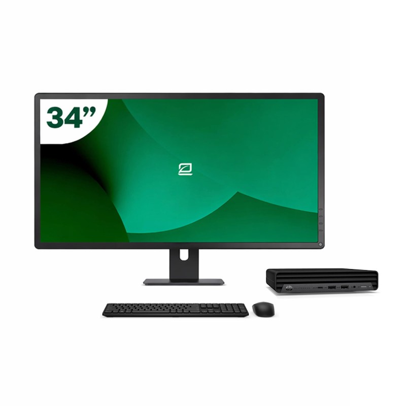 Pack HP 800 G6 Mini i5 10500T + Monitor 34" + Tastiera/Mouse + WiFi USB