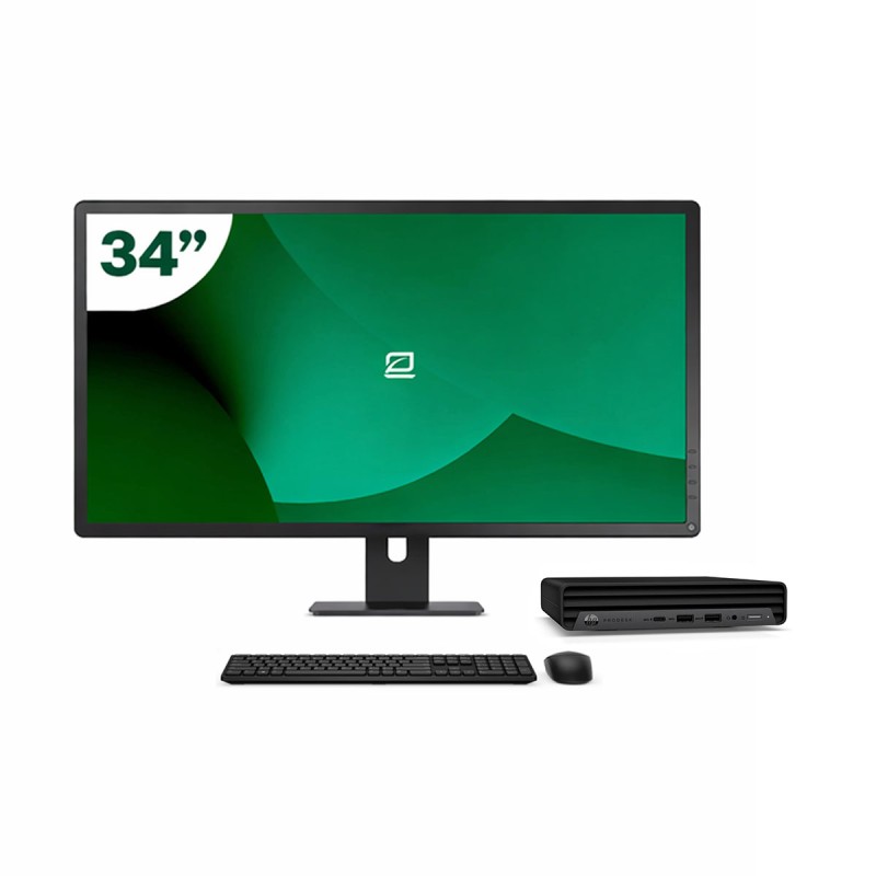 Pack HP 600 G6 Mini i5 10500T + Monitor 34" + Tastiera/Mouse + WiFi USB