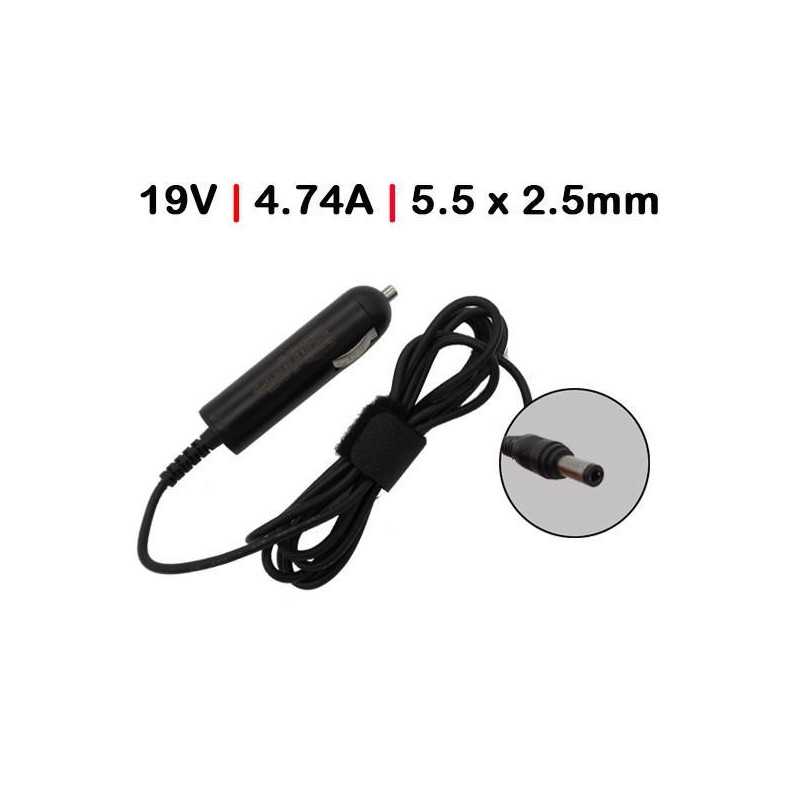 TOSHIBA 19V 4.74A LAPTOP CARICABATTERIA PER AUTO 5.5X2.5 90W
