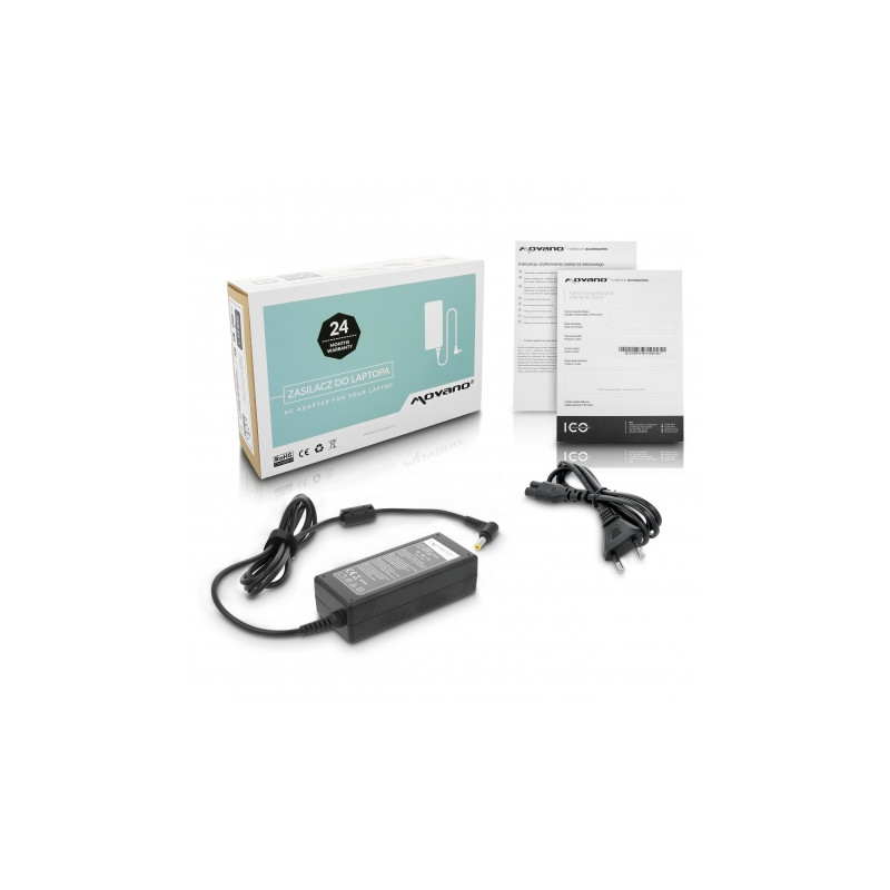 Caricabatterie Movano 19v 3.42a (5.5x2.5) 65W per Asus, Toshiba, Lenovo, MSI, ecc.