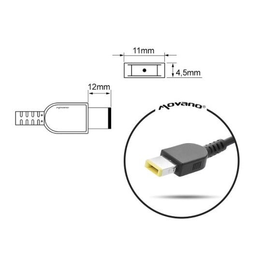 Caricabatterie per Lenovo 20v 11.5a 230W Square 11.0x4.5 pin - Yoga
