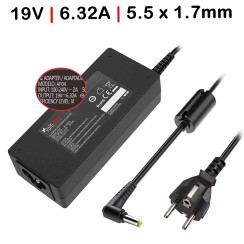 CARICABATTERIE PER LAPTOP ACER 120W 19V 6,32A 5.5X1.7MM