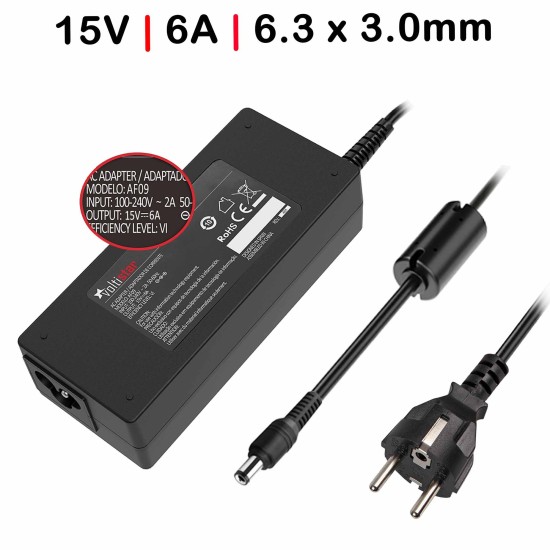 CARICABATTERIE PER LAPTOP TOSHIBA 15V 6A 90W