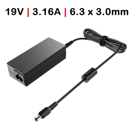 TOSHIBA SATELLITE 1000 1005 1600 1605 19V 3.16A 6.3 X 3.0MM 60W CARICABATTERIE PER NOTEBOOK TOSHIBA SATELLITE 1000 1005 1600 160